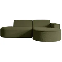 Altdecor Ecksofa Grün, Textil, 3-Sitzer, L-Form Corner Sofa Bett