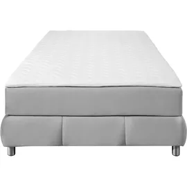 Home Affaire Boxspringbett HOME AFFAIRE "Salo", grau (hellgrau), B:126cm L:206cm, Komplettbetten, Boxspringbett, Ohne Kopfteil, inkl. Topper, auch in Überlänge 220 cm