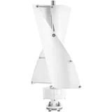 banborba 100W Vertikale Windgenerator, 12V Dreiphasiger Windrad Windturbine, 2-Klinge Vertikale Windkraftanlage mit Steuergerät, Geeignet für Boote, Pavillons, Hütten oder mobile Häuser (Weiß/12V)