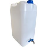 pokm toolsmarket - Wasserkanister mit Hahn, 30 Liter, Trinkwasser Kanister mit Zapfhahn Verzinkt, Wassertank BPA-frei, Wasserbehälter mit Schraubdeckel für Camping - Weiss Farbe