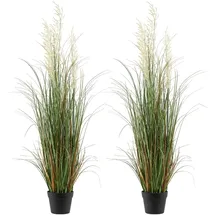 Vevor Kunstrasenpflanze, 2er-Pack 47 Zoll Schilfgras im Topf, hochwertiges PVC-Kunstgrün, Sträucherpflanze für drinnen und draußen, Haus, Garten, Büro, Zimmerdekoration, Einweihungsparty, Grün