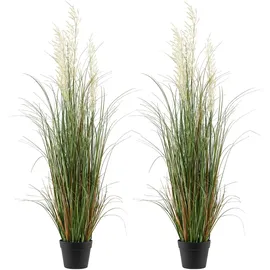 Vevor Kunstrasenpflanze, 2er-Pack 47 Zoll Schilfgras im Topf, hochwertiges PVC-Kunstgrün, Sträucherpflanze für drinnen und draußen, Haus, Garten, Büro, Zimmerdekoration, Einweihungsparty, Grün