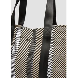 s.Oliver Gestreifter Jacquard-Shopper Baumwolle/Synthetik Bunt/Schwarz