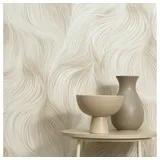 Erismann Vliestapete Wellenmuster 64 cm x 10 m 1052202 beige/weiß