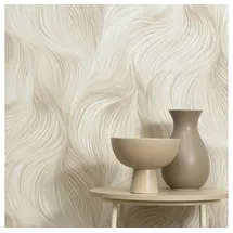 Erismann Vliestapete Wellenmuster 64 cm x 10 m 1052202 beige/weiß