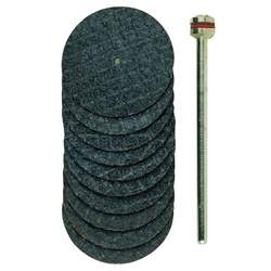 PROXXON 28808 Trennscheiben mit Gewebe, 22 mm, 10 Stück + Träger