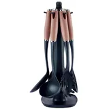 Swiss-Haus Küchenorganizer-Set Küchenhelfer Küchenutensilien Set mit Ständer 7-tlg. Kupfer Swiss, (7 teiliges Küchenhelfer-Set) braun