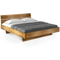 Moebel-Eins CURBY Wangenbett mit Kopfteil, Material Massivholz, rustikale -