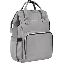 KIKKABOO Wickeltasche Siena, Rucksack, Wickelunterlage, Grifflänge einstellbar grau hellgrau
