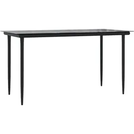 vidaXL Polyrattan Garten-Essgruppe 5-tlg. schwarz inkl. Kissen 3185169
