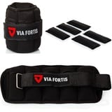 VIA FORTIS verstellbare Gewichtsmanschetten für Beine und Arme [2er Set] - Individuell einstellbare Ankle Weights (0,32kg bis 1.6kg) Inklusive 5 Gewichtssäcke