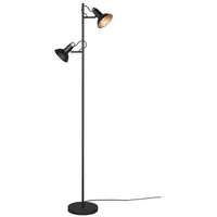 Trio Leuchten Stehleuchte Roxie 411900232, Metall Schwarz matt/goldfarbig, exkl.