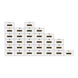 BigDean 30x Schuhaufbewahrung WEISS mit Sichtfenster Aufbewahrungsbox Stapelbar Storage Box Schuhbox Schuhkarton Schuhschachtel Allzweckbox Schublade Pappe aus Kraftpapier