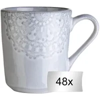 Home4You Kaffeetassen 48er Set, 355 ml - Hellgrau -