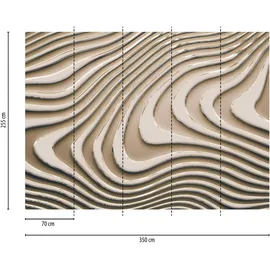 A.S. Création 3D-Tapete Wellenoptik 2,55 m x 0,02 m 1 St Beige/Gold 34193