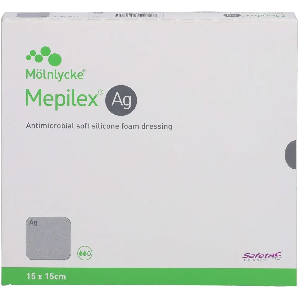 MEPILEX Ag Schaumverband 15x15 cm steril 5 St