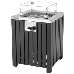 Tepro Feuertisch Topeka Topeka, eckig, 50 x 50 x 62 cm (LxBxH), mit Glasumrandung, anthrazit