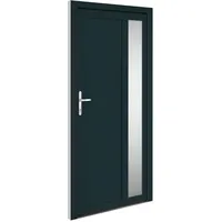 vidaXL Haustür, Tür mit Verstellbarer Scharniere, Eingangstür mit einem 5 Pilzkopfverriegelungen, Vordertür Wohnungstür, Anthrazit PVC