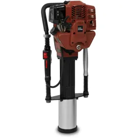 Eberth Pfahlramme Zaunpfahl-Ramme Handramme Benzin 1,2PS 1500W, 3x Rammloch Adapter, Max. Pfahldurchmesser 100mm, 2-Takt Motor, Einzylinder, 52ccm,