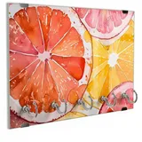 DEQORI Schlüsselbrett 'Ein Zitruszauber', (1 St), Schlüsselhalter Schlüssel Haken Schlüsselboard modern Schlüsselleiste gelb|orange