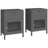 vidaXL Nachtschrank 40 x 30 x 54,5 cm Anthrazit