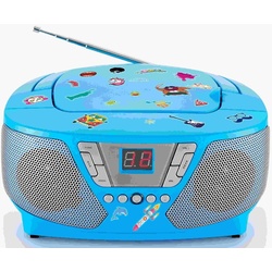 BigBen tragbarer CD Player Kids blau FM Radio AUX-IN 400 Sticker AU364446 CD-Player