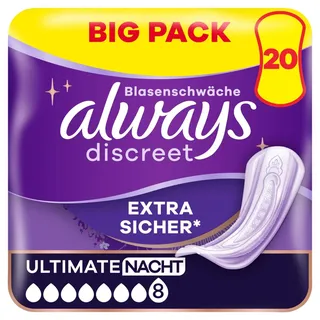 Always Inkontinenzeinlagen discreet Ultimate Nacht, 20 Stück