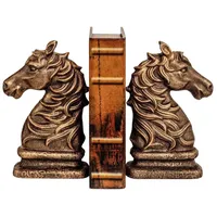 Aubaho 2 Buchstützen Buchständer Pferd Figur Skulptur Eisen 24cm