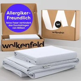 Wolkenfeld Allergiker Bettwäsche Uni Weiß 135 x 200 cm + 2 x 80 x 80 cm