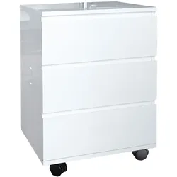 riess-ambiente Rollcontainer BIG DEAL - 45cm weiß Hochglanz 3 Schubladen modern