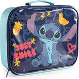 p:os Stitch Kühltasche Kinder - Mini Kühlbox, isolierte Lunchbag mit Tragegriff - Snacks und Getränke kalt - für unterwegs, Strand, Kindergarten, Schule, kompakt und leicht, Dunkelblau