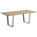 Niehoff Noah Tisch Edelstahl Trapezkufe/Teak 160x95 cm bis 260x95 cm