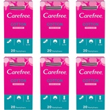 6 x Carefree Cotton Feel Fresh Scent Normal Panty Liners Breathable 20 Each (120 Slipeinlagen insgesamt)