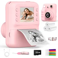 Yidoroye Kinderkamera Sofortbildkamera, Spielzeug ab 3-6 Jahren 2.4" HD Bildschirm Kinderkamera mit 32 GB Geschenk Mädchen 3 4 5 6 7 8 9 10 11 Jahre Sofortbildkamera Kinder Kamera Geburtstagsgeschenk