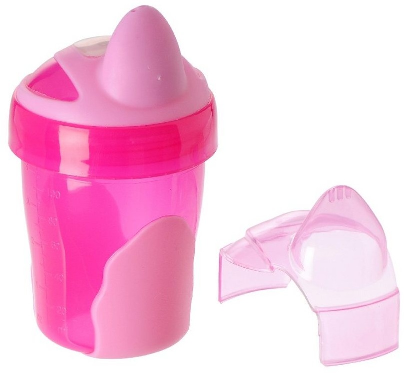 Vital Baby Trinklernbecher Babys erster Trinklernbecher 120ml - ab 4 Monate rosa