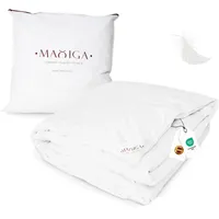 maxiga Ganzjahres Daunendecke 135x200 cm – 50 % Gänsedaunen & 50 % kleine, 2000g Daunenfederchen, leicht & atmungsaktiv, perfekte Wärmebalance, waschbar, Oeko-TEX, allergikerfreundlich, Baumwollhülle