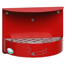 Proregal Wandascher mit Schutzdach verschließbar 1,5 Liter, HxBxT 23 x 30 x 15 cm Verzinkter Stahl Rot