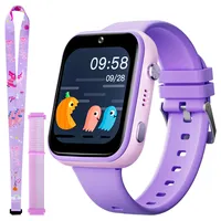 OKYUK T45 Smartwatch für Kinder, 4G GPS Tracker, Armbanduhr für Jungen Mit Video Phone Call, Nachrichten, Schulmodus, SOS-Funktion, Kamera und Schrittzähler (Lila)