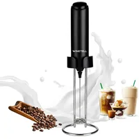 WINETELL Elektrischer Milchaufschäumer, wiederaufladbar, Handaufschäumer, Kaffeeschäumer mit USB-C-Ladeständer, leistungsstarker Schneebesen, Getränke-Mixer für Lattes, heiße Schokolade, Matcha usw