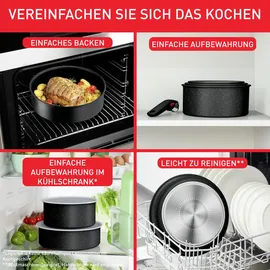 Tefal L39996 Ingenio Black Stone 4-tlg. 3 x Kasserolle