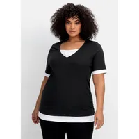 Sheego Jerseyshirt in schwarz-weiß | Gr.: 52/54