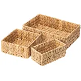 Faeymth Weidenkörbe zum Ordnen, 3er-Pack, Großes und Kleines Weidenkörbchen-Set, Handgeflochtene Körbe Zur Aufbewahrung