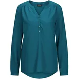 GOLDNER Elegante Viskosebluse mit V-Ausschnitt Petrol 25