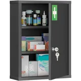 Pangivo Medizinschrank, Schwarz, Metall, 40x53.5x15 cm, Badezimmer, Badezimmerschränke, Medizinschränke