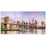 wall-art Poster »Manhattan Skyline Brooklyn Bridge«, New York, (1 St.), Poster ohne Bilderrahmen, bunt