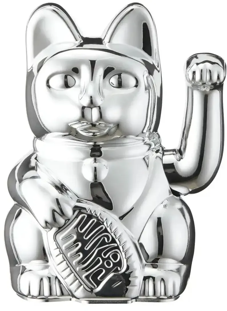 DONKEY Winkekatze   ¦ silber ¦ Kunststoff ¦ Maße (cm): B: 10,5 H: 15 T: 8.5