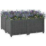 vidaXL Hochbeet 80 x 80 x 31,5 cm Grau