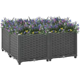 vidaXL Hochbeet 80 x 80 x 31,5 cm Grau