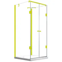 Buylando Emma 90x80x90 cm H:195 cm U-Form Duschkabine Gold Beschläge -