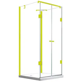 Buylando Emma 90x80x90 cm H:195 cm U-Form Duschkabine Gold Beschläge -